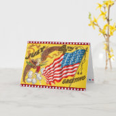 Retro 4 juli Kaart (Gele Bloem)