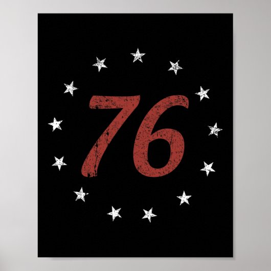 Retro 4 juli Onafhankelijkheidsdag De Geest 76 Poster (Voorkant)