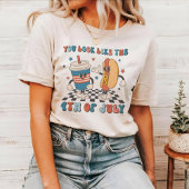 Retro 4 juli Onafhankelijkheidsdag Grappige pickni T-shirt