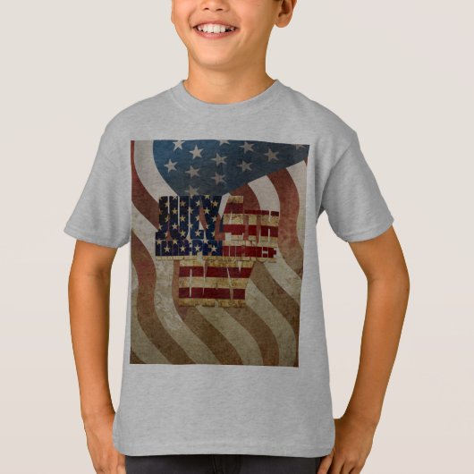 Retro 4 juli Onafhankelijkheidsdag ontwerp T-shirt (Voorkant)