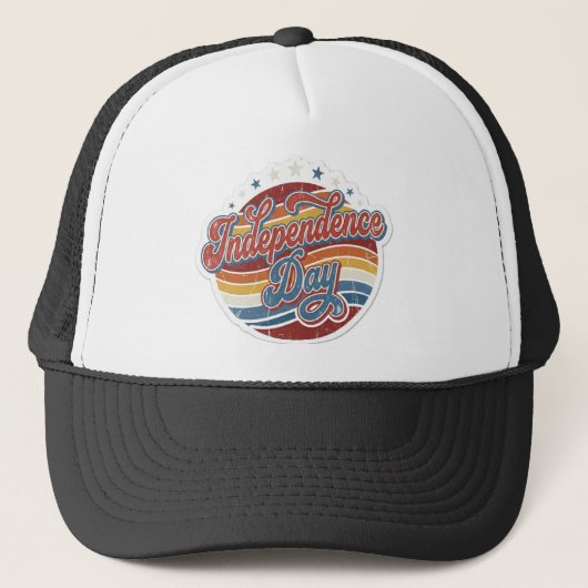 Retro 4 juli Onafhankelijkheidsdag Trucker Hoed Pet (Voorkant)
