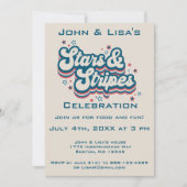 Retro 4 juli partijuitnodiging kaart (Voorkant)