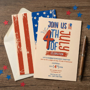 Retro 4 juli Patriottische BBQ Onafhankelijkheidsd Kaart