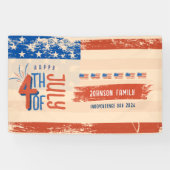 Retro 4 juli Patriottische VS Onafhankelijkheidsda Spandoek (Horizontaal)