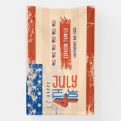 Retro 4 juli Patriottische VS Onafhankelijkheidsda Spandoek (Verticaal)