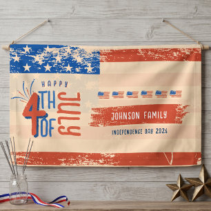 Retro 4 juli Patriottische VS Onafhankelijkheidsda Spandoek