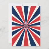 Retro 4 juli rood wit en blauw feest kaart (Achterkant)