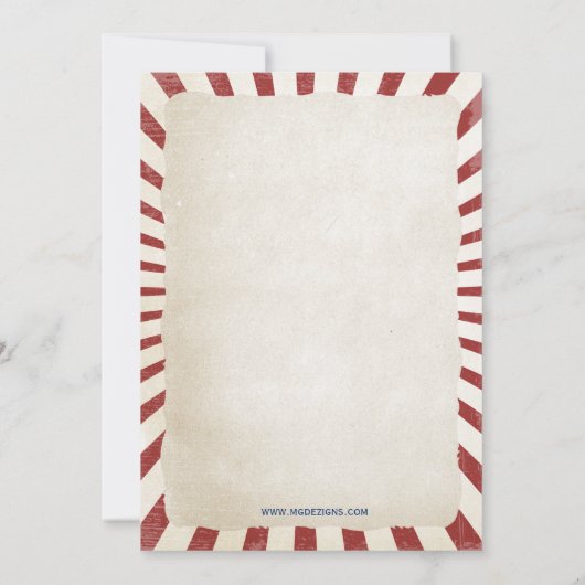 Retro  4 juli verjaardagsuitnodigingen kaart (Achterkant)