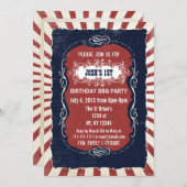 Retro  4 juli verjaardagsuitnodigingen kaart (Voorkant / Achterkant)