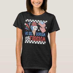 Retro 4 juli Vrijheid, Groovy Ice Cream Pun T-shirt