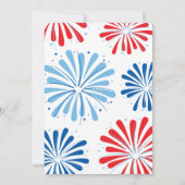 Retro 4 juli Vuurwerk Amerika Vlag BBQ Party Kaart (Achterkant)