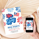 Retro 4 juli Vuurwerk Amerika Vlag BBQ Party Kaart<br><div class="desc">Een schattige en retro stijl 4 juli uitnodiging perfect voor achtertuin BBQ feest deze onafhankelijkheidsdag.</div>