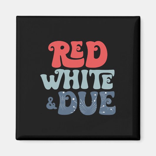Retro 4 juli zwangerschapsaankondiging rood wit magneet (Voorkant)