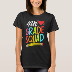 Retro 4de klas squad potlood terug naar school t-shirt