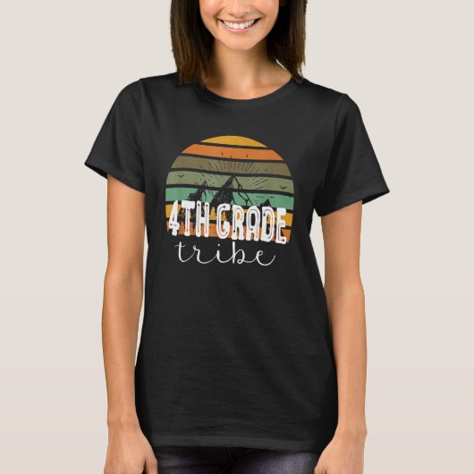 Retro 4th Grade Tribe Fourth Grade Back To School  T-shirt (Voorkant)
