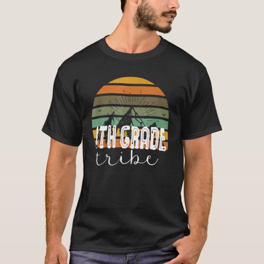 Retro 4th Grade Tribe Fourth Grade Back To School T-shirt (Voorkant)