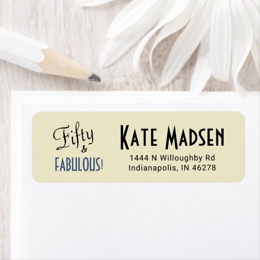 Retro 50 & FABULOUS Script Typography Adres Etiket (Insitu)