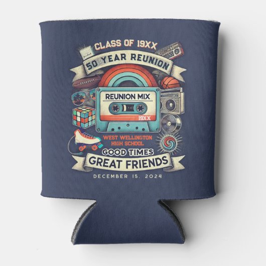 Retro 50 jaar High School Reunion 70's - Cassette Blikjeskoeler (Voorkant)