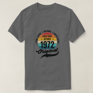 Retro 50 jaar oktober 1972  feestdag t-shirt