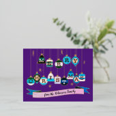 Retro 50 kerst Folie Holiday Kaart (Staand Voorkant)