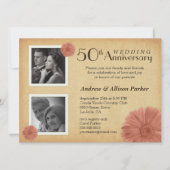 Retro 50e Jubileum Daisy Photo Invitations Kaart (Voorkant)