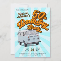 Retro 50e verjaardag klassiek autothema feestje