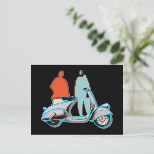 Retro 50er Roller Popart Style Briefkaart (Staand voorkant)