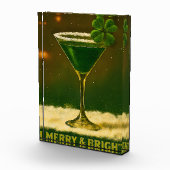 Retro 50s 4 Leaf Clover Ierse Kerst Martini Fotoblokken (Rechts)