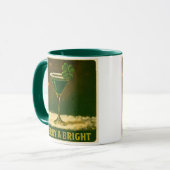 Retro 50s 4 Leaf Clover Ierse Kerst Martini Mok (Voorkant links)