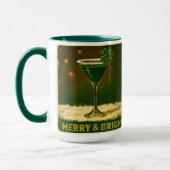 Retro 50s 4 Leaf Clover Ierse Kerst Martini Mok (Links)