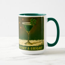 Retro 50s 4 Leaf Clover Ierse Kerst Martini