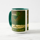 Retro 50s 4 Leaf Clover Ierse Kerst Martini Mok (Voorkant links)