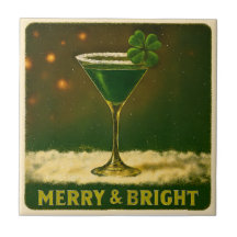 Retro 50s 4 Leaf Clover Ierse Kerst Martini