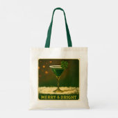 Retro 50s 4 Leaf Clover Ierse Kerst Martini Tote Bag (Achterkant)