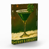 Retro 50s 4 Leaf Clover Irish Christmas Martini Fotoblokken (Links)