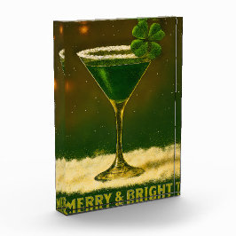 Retro 50s 4 Leaf Clover Irish Christmas Martini Fotoblokken