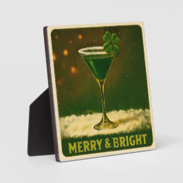 Retro 50s 4 Leaf Clover Irish Christmas Martini Fotoplaat