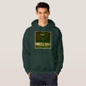 Retro 50s 4 Leaf Clover Irish Christmas Martini Hoodie (Voorkant volledig)
