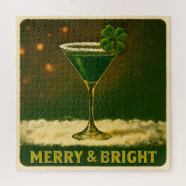 Retro 50s 4 Leaf Clover Irish Christmas Martini Legpuzzel