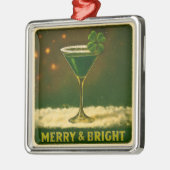 Retro 50s 4 Leaf Clover Irish Christmas Martini Metalen Ornament (Links)