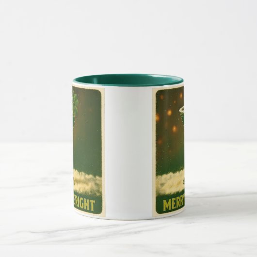 Retro 50s 4 Leaf Clover Irish Christmas Martini Mok (Midden)