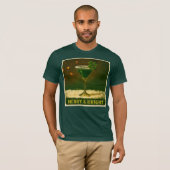 Retro 50s 4 Leaf Clover Irish Christmas Martini T-shirt (Voorkant volledig)