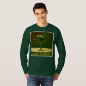 Retro 50s 4 Leaf Clover Irish Christmas Martini T-shirt (Voorkant volledig)