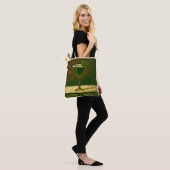 Retro 50s 4 Leaf Clover Irish Christmas Martini Tote Bag (Op model)
