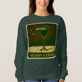 Retro 50s 4 Leaf Clover Irish Christmas Martini Trui