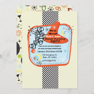 Retro 50's 60  Housewarming Party Kaart