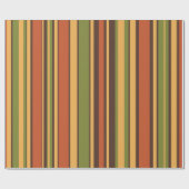 Retro 50s 60s 70s Stripes Oranje Avocado Brown Cadeaupapier (Vlak)
