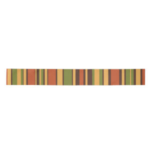 Retro 50s 60s 70s Stripes Oranje Avocado Brown Satijnen Lint