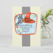 Retro 50's 60's  Birthday Party Kaart (Staand voorkant)