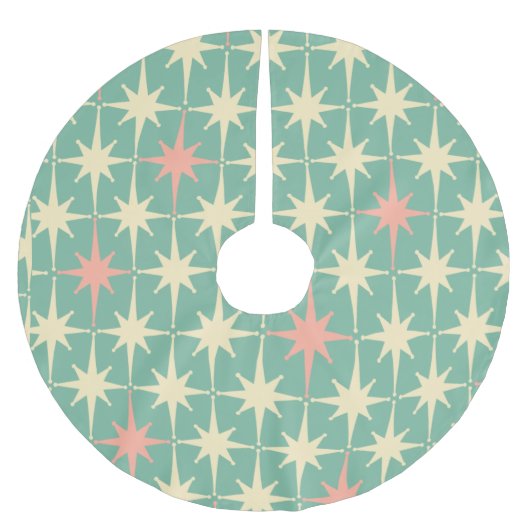 Retro  50s 60s Midden-eeuwse atoomroze Kerstboom Rok (Voorkant)